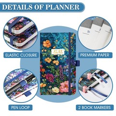 2027-2029 Pocket Planner Calendar 3 Year Monthly 6.3 x 3.7 Inner Pen Holder