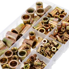175PC Rivet Nut Kit Mixed Zinc Steel Rivnut Insert Nutsert Threaded Set M3-M12