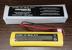 WERKER EMERGENCY EXIT SIGN BATTERY COT1001 4.8V, 800mAh Ni-Cd *Priority Mail