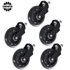 5 PCS 3 INCH Heavy Duty Office Chair Caster Rubber Swivel Wheels Replacement Set