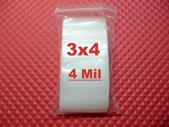 100 Reclosable Storage Bags 3”x 4” Clear 4 Mil THICK Food Grade Zip-Top Bags