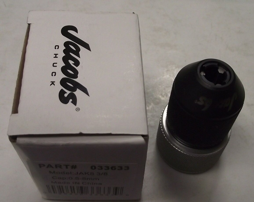 Jacobs 033633 JAK8 CAP. 0.5-8mm Pneumatic Keyless Drill Chuck 3/8″ Mount