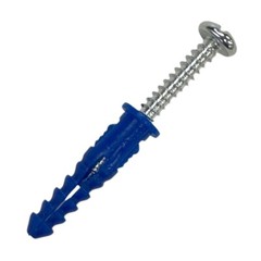 50x Expansion Wall Anchors with 50x Screws Set for 1/4in Drill Hole Installation