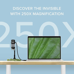 USB Digital Microscope 250x 2MP Camera with Flexible Arm Stand for Windows Mac