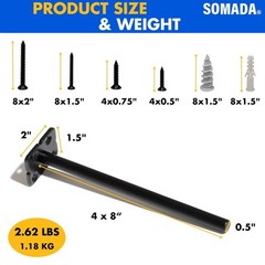 SOMADA 8 Inch Floating Shelf Brackets, 4 Pack Invisible Heavy Duty Shelf Supp…