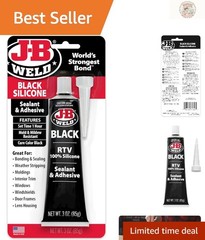 Crack Resistant Black RTV Silicone Sealant & Adhesive – 3 oz for Household Use