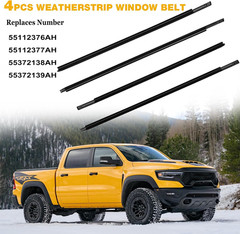 Window Weatherstrip Belt Molding Kit 4PCS for Dodge Ram 1500 2500 3500 Crew Cab