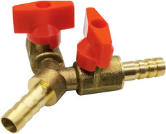 3 Way Shut off Ball Valve 5/16″ ID Hose Barb Brass Y Shaped Ball Valve 2 Switch