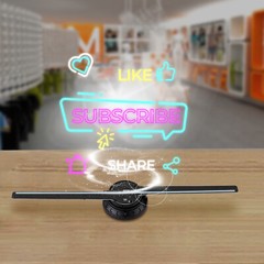 3D 1080P LED Holographic Fan Hologram Fan Projector Light RGB Sign Bar w/Control