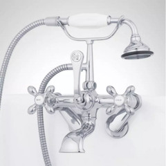 SIGNATURE HARDWARE ENGLISH TELEPHONE FAUCET-LESS HANDLES -CHROME