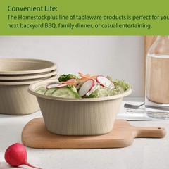 48-Ounce Disposable Bowl – Durable Compostable Bowl – Microwave Safe [50-Pack]