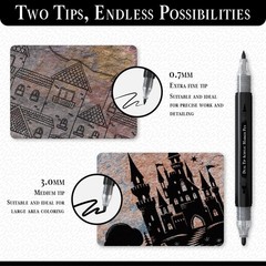 Black Acrylic Paint Pen | Set 2 Black Acrylic Paint Marker Dual Tip (Fine 0,7mm