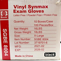 Basic Synmax Vinyl Exam Gloves – Latex/Powder-Free – XLarge, 1000pcs/case 10