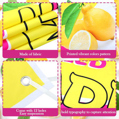 3 X 10 Ft Pink Lemonade Sign Vinyl Banner Fresh Squeezed Lemonade Stand Supplies