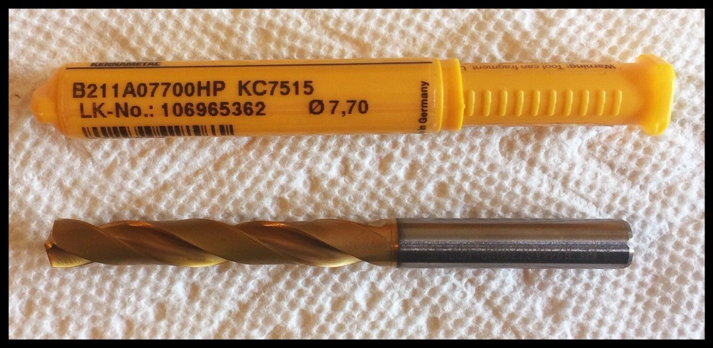 Kennametal B211A07700HP KC7515 7.700MM 7X Ø Dynapoint Carbide Drill TiN COATED