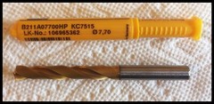Kennametal B211A07700HP KC7515 7.700MM 7X Ø Dynapoint Carbide Drill TiN COATED