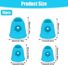 16 Pcs Finger Tips, 4 Sizes Silicone Thimble Fingertip Grips Thumb Protectors…