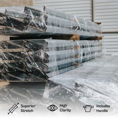 Cast Narrow Banding Stretch Wrap 3″x1000′ 63 Gauge 18 Rolls Black Shrink Film