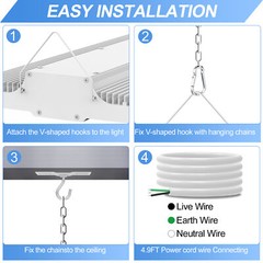 4-Pack 150W LED Linear High Bay Light 22500LM UL Listed Commercial Shop Lights