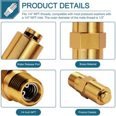 7101359 Thermal Relief Valve, 0.5 inches x 1.7 x inches, Gold