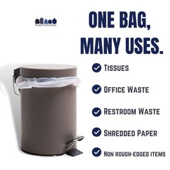 Plasticplace 12-16 Gallon Trash Bags │ 1.0 Mil │ Clear Tall Garbage