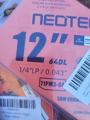 (3 Pack) 12″ Chainsaw Chains 1/4″LP/ 0.043/ 64DL 71PM3-64