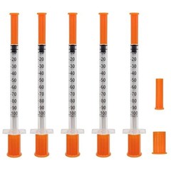 100 Pack 1ml 31G 5/16in Syringes Individually Wrapped Single Use Lab