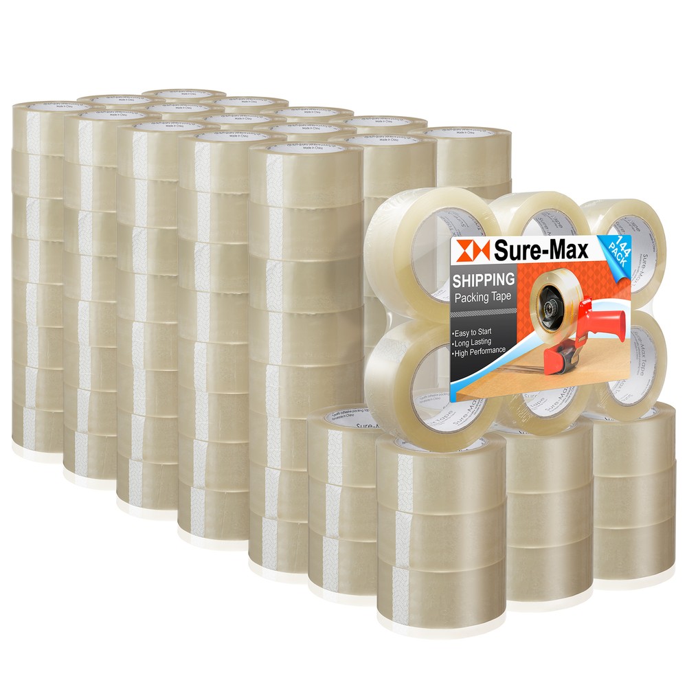 144 Rolls Carton Sealing Clear Packing Tape Box Shipping – 2 mil 2″ x 110 Yards