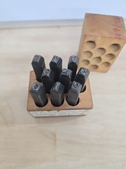 Young Bros GRIP Stamp Metal Die Punch Set 1/4 in Number 0-8 9 pcs 5110-289-0003