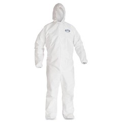 (5-Pack) KleenGuard™ A20 49002 Coveralls, White – Medium – Hooded Elastic, NEW