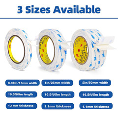3M Double Sided Tape 1″×16.5Ft, Mounting Tape Heavy Duty No Residue, Removable P