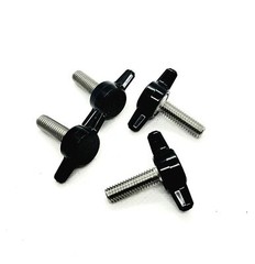 M6 x 20mm Clamping Thumb Screws Black Butterfly Tee Wing Knob 6mm x 1.0 4 Pack