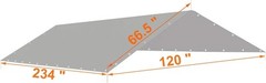 10×20 Ft Carport Replacement Canopy Cover Garage Tent Shelter Tarp Grey w/44
