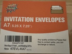 A7 Kraft Invitation Envelopes ~ Brown / 50 Pcs ~ 5×7 = 5.25×7.25 ~ Self Seal