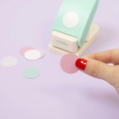 Scalloped Circle Shaped Punch Card Making Craft Scrapbook Turquoise 2.54 cm