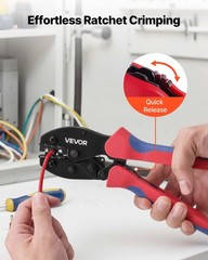 VEVOR Crimping Tool Solar Connector Crimper Tool Kit 14-10 AWG with Connectors