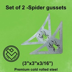 Spider Gusset 3”x3″x 3/16” -Set of (2) Metal Gusset, Steel Roll cage, Weldable