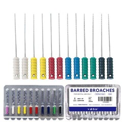 Dental Nerve Barbed Broaches Root Canal Endodontic Files 21/25mm Stainless Steel