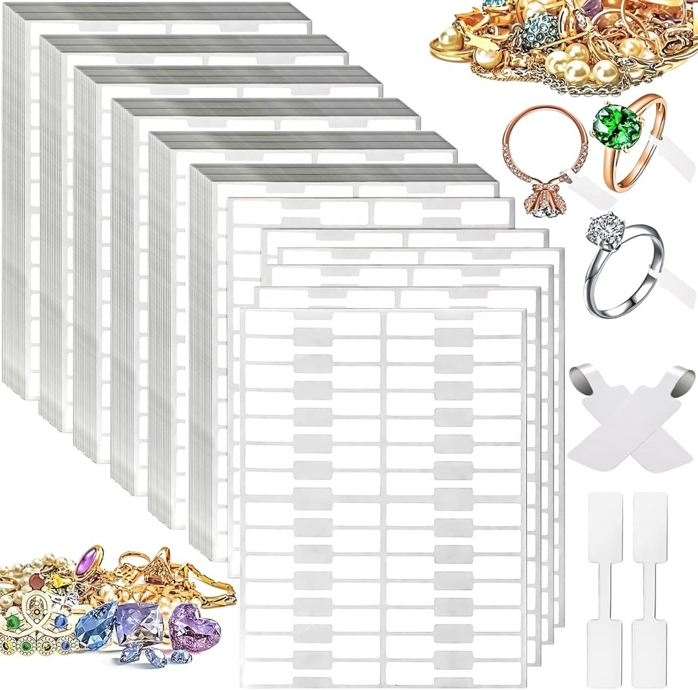 200/2000 Blank Jewelry Price Tags Jewelry Stickers Necklace Ring Display Labels