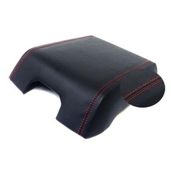 Center Console Armrest Faux Leather Cover Red Stitch Ford F150 15-17 F15-1519