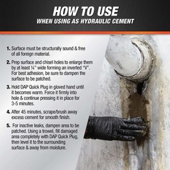 Dap 14090 Hydraulic Cement, Pail, Gray, Quick Plug
