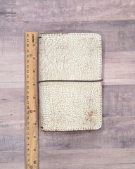 Foxy Fix Leather Notebook Cover, Off White Snowflake, 4.5″x7.25″, Quad Elastics