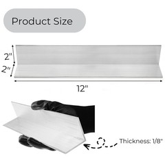 4 Pack Aluminum Angle 6061, 2″ x 2″x 1/8″ Stock, Silver