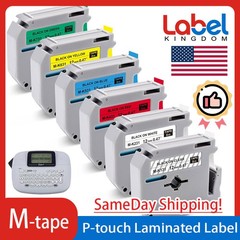 Label Maker Tape 12mm 0.47 – fits Brother M-K231s P-Touch BLACK on WHITE/CLEAR