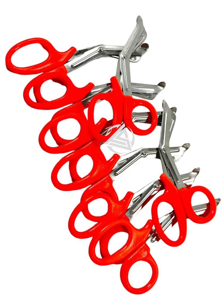 12 Piece Lot – Orange Ring Paramedic Scissors Trauma Shears 7.5″ Length Angled