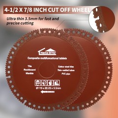 (5) 4-1/2″ Diamond Cut-Off Wheel Metal Cutting Disc for Angle Grinder 7/8″ Arbor