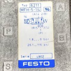 Festo 6211 MFH-5-1/4 Solenoid Valve New Old Stock Open Box