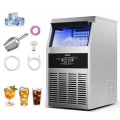 VEVOR Commercial Ice Maker 160 lbs/24h Ice Machine 30 lbs Storage Bar Restaurant