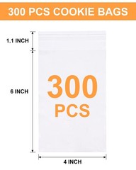 300 Pcs Self Adhesive Cookie Bags, 4×6 Inches Self Sealing Cellophane Bags