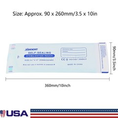 200 3.5″ x 10″ Self-ing Sterilization Pouches for Autoclave SA